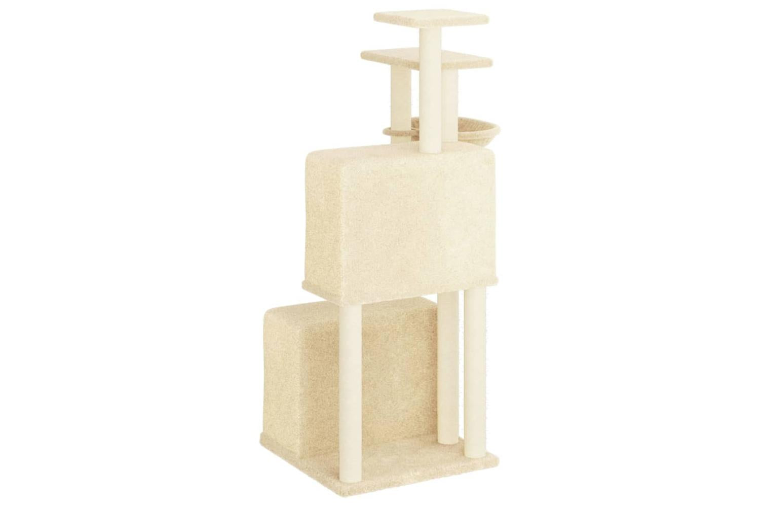 Cat Tree With Sisal Scratching Posts Cream 122 Cm-5