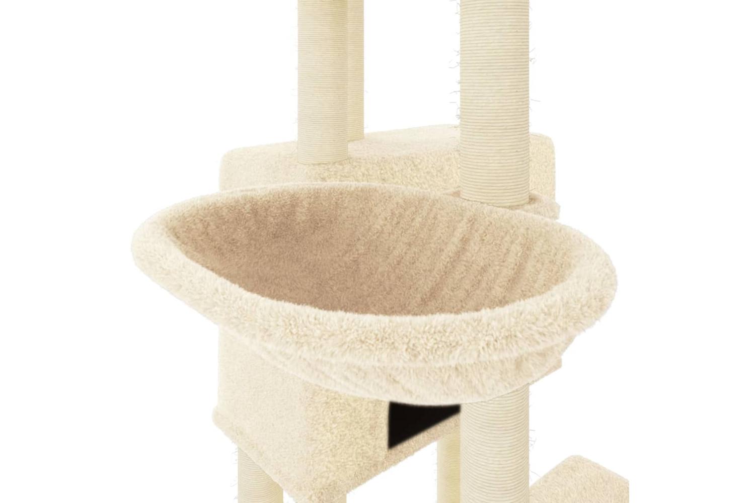 Cat Tree With Sisal Scratching Posts Cream 122 Cm-7