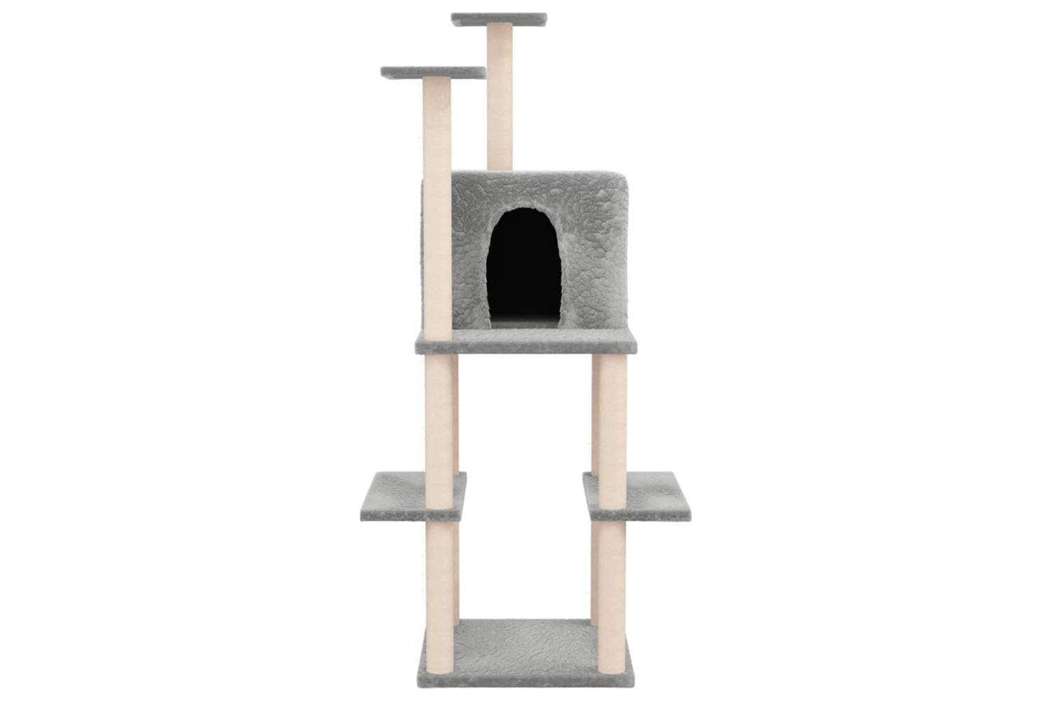 Cat Tree With Sisal Scratching Posts Light Grey 1445 Cm-3