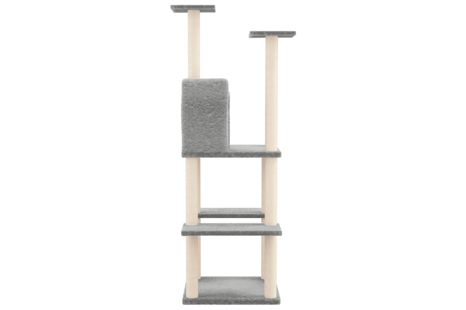 Cat Tree With Sisal Scratching Posts Light Grey 1445 Cm-4