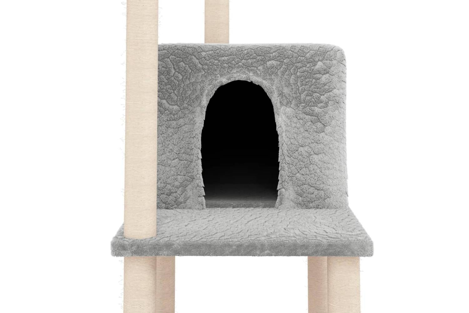 Cat Tree With Sisal Scratching Posts Light Grey 1445 Cm-6