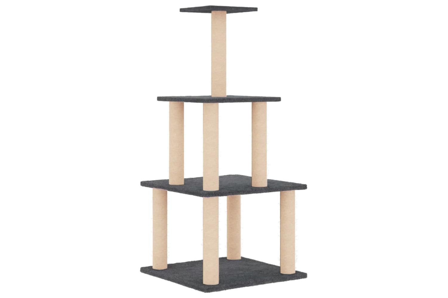 Cat Tree With Sisal Scratching Posts Dark Grey 111 Cm-2