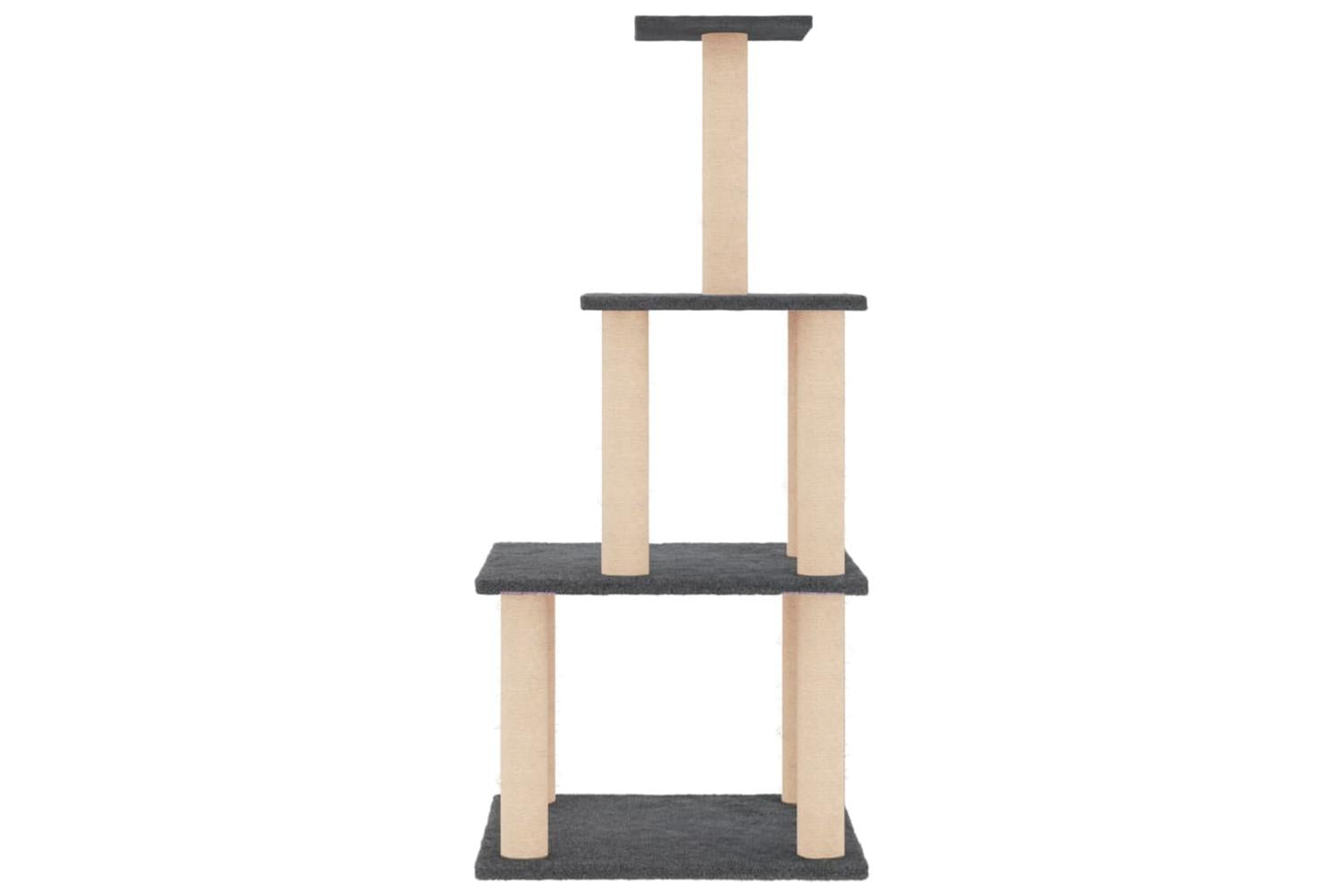 Cat Tree With Sisal Scratching Posts Dark Grey 111 Cm-3