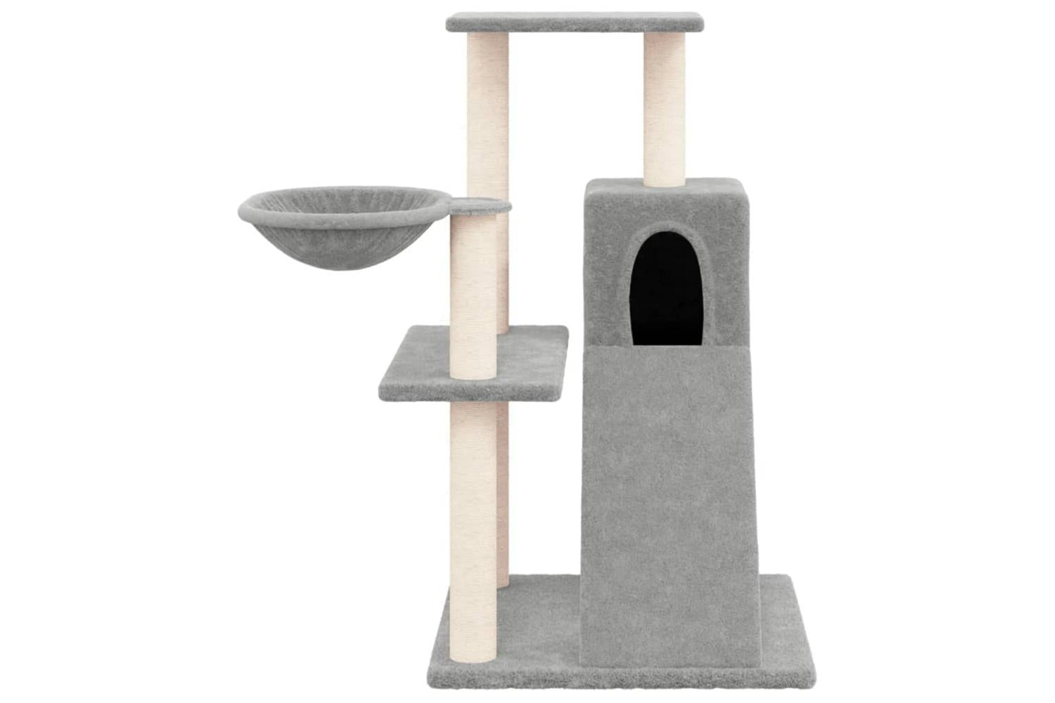 Cat Tree With Sisal Scratching Posts Light Grey 82 Cm-3