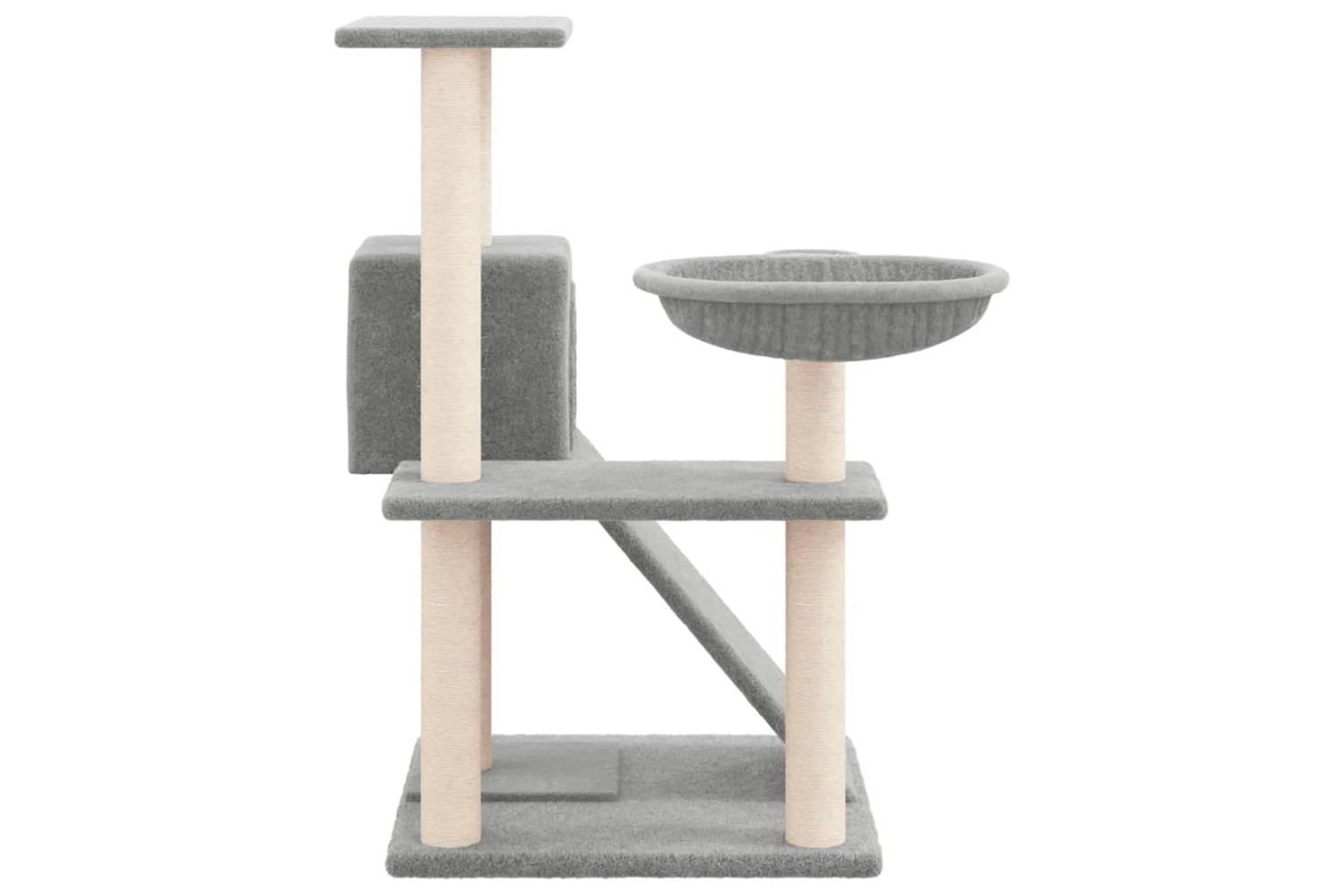 Cat Tree With Sisal Scratching Posts Light Grey 82 Cm-4