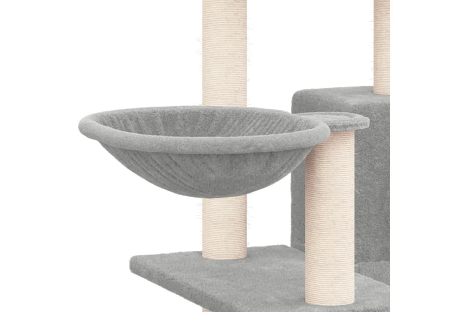Cat Tree With Sisal Scratching Posts Light Grey 82 Cm-6