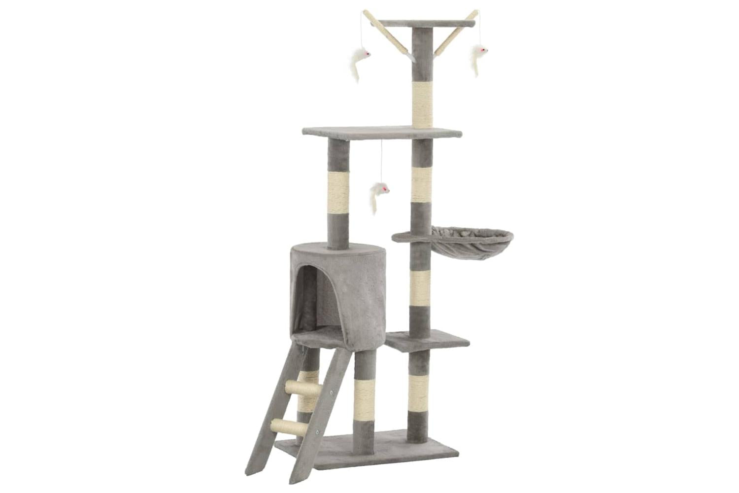 Cat Tree With Sisal Scratching Posts 138 Cm Grey