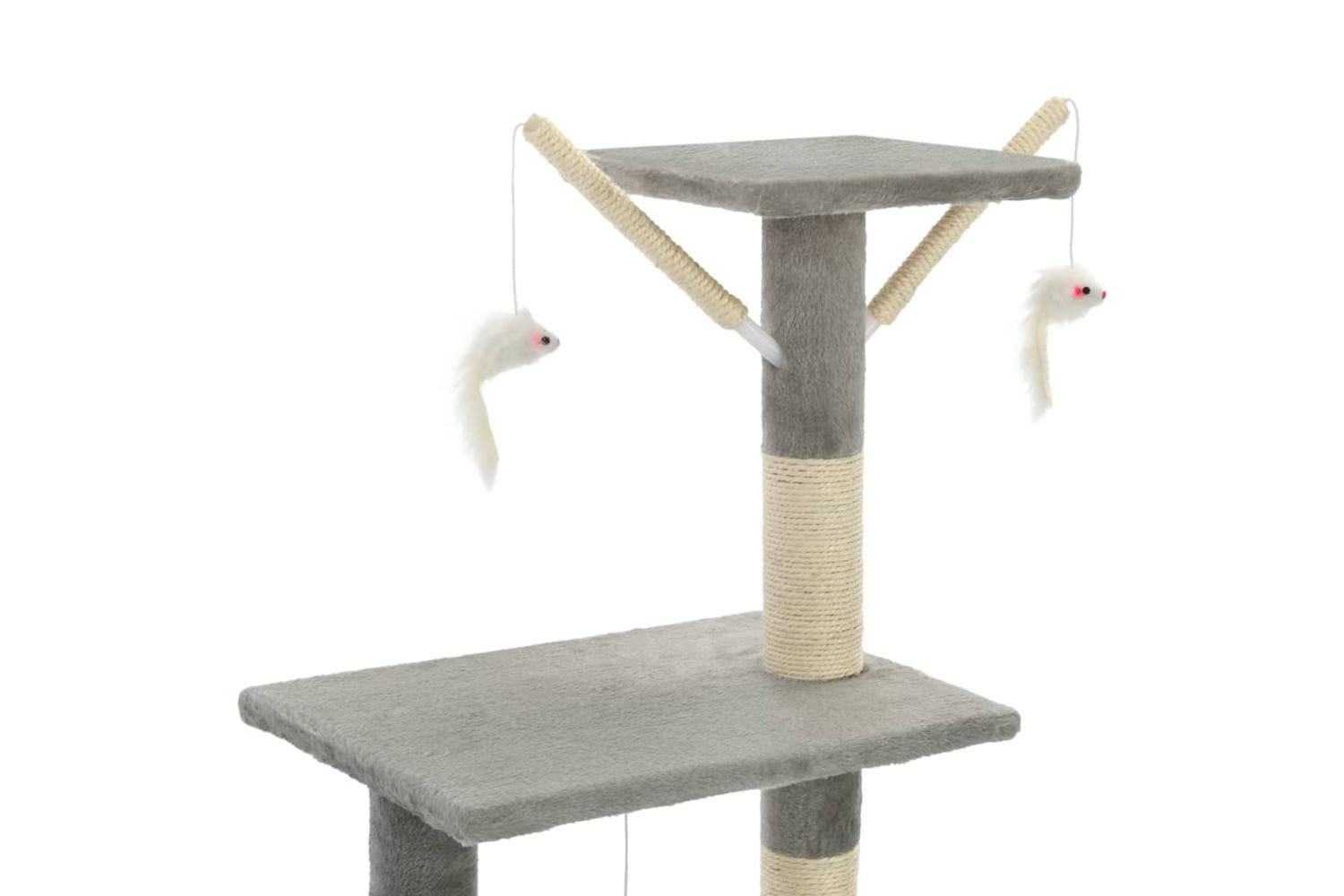 Cat Tree With Sisal Scratching Posts 138 Cm Grey-6