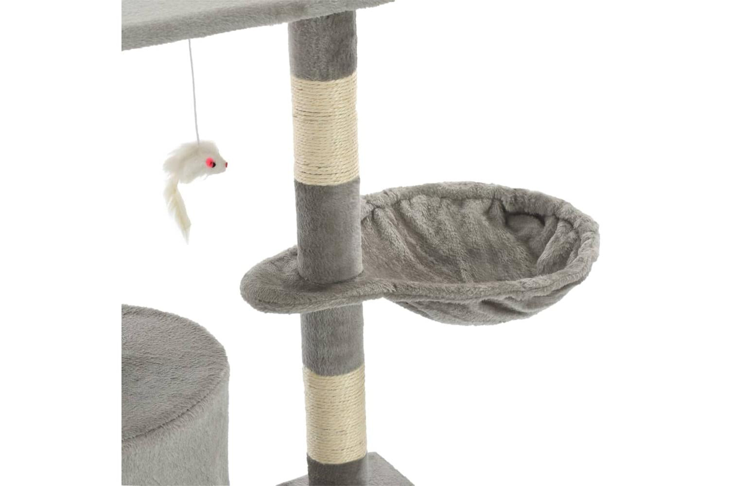 Cat Tree With Sisal Scratching Posts 138 Cm Grey-7