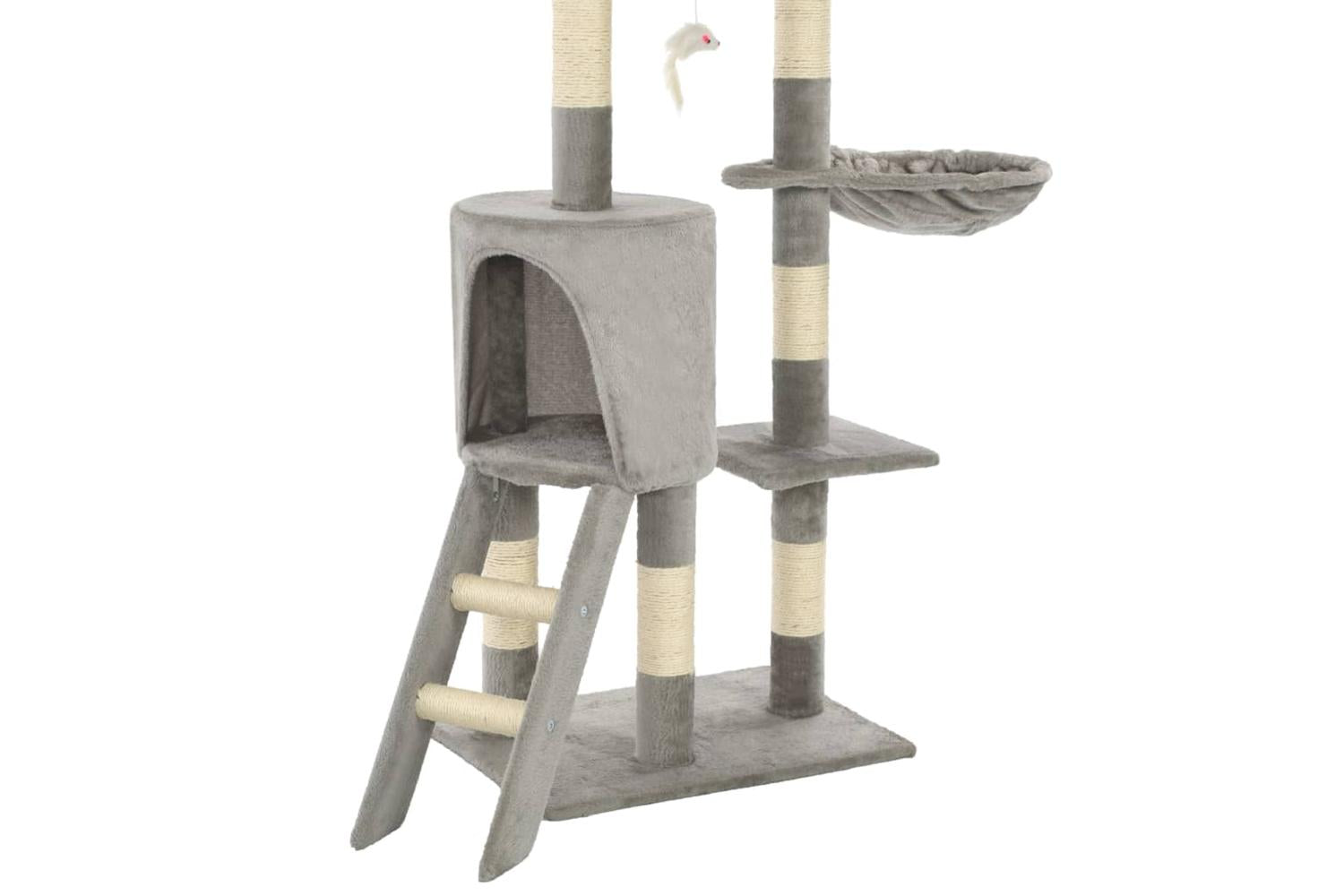 Cat Tree With Sisal Scratching Posts 138 Cm Grey-8