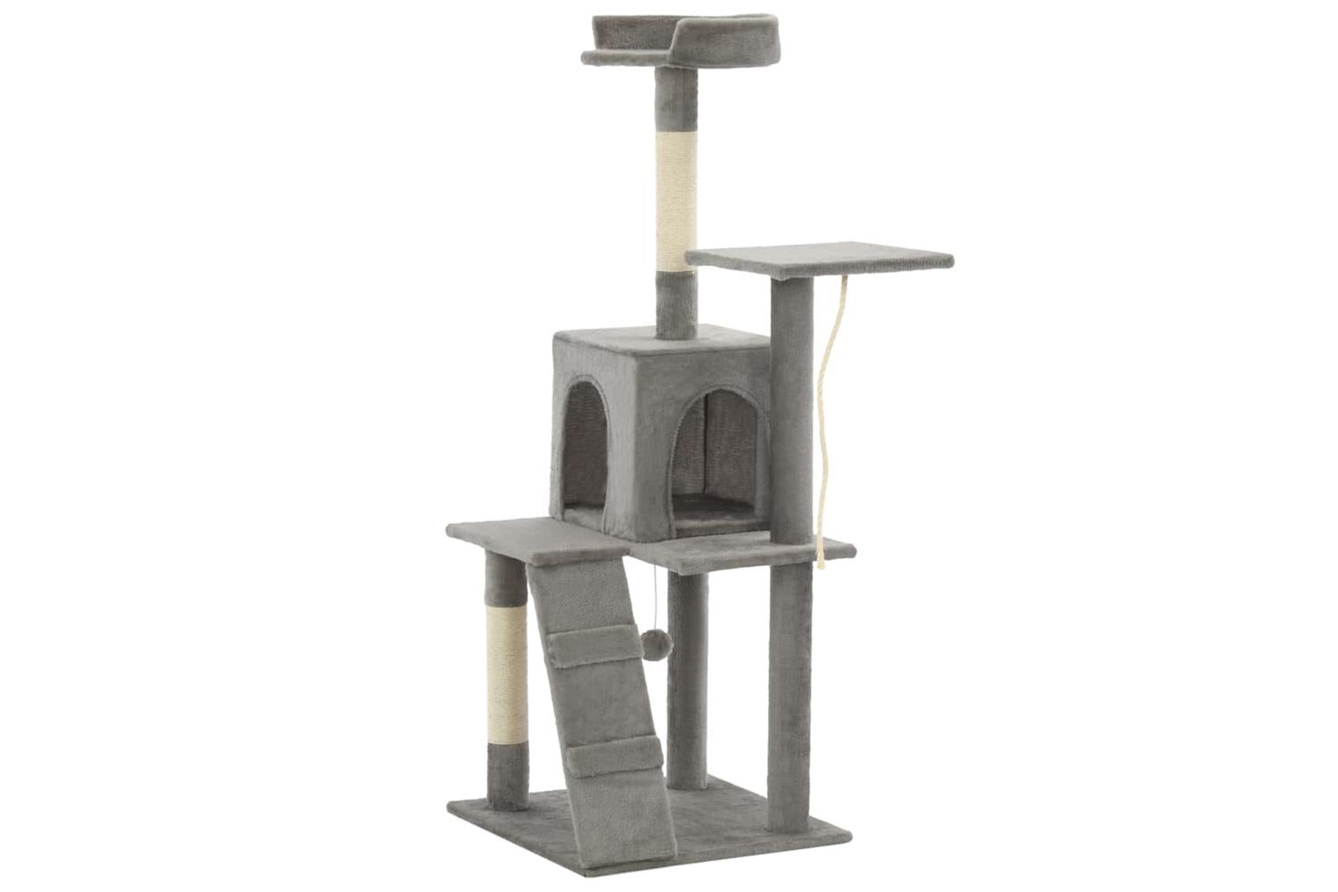 Cat Tree With Sisal Scratching Posts 120 Cm Grey-3