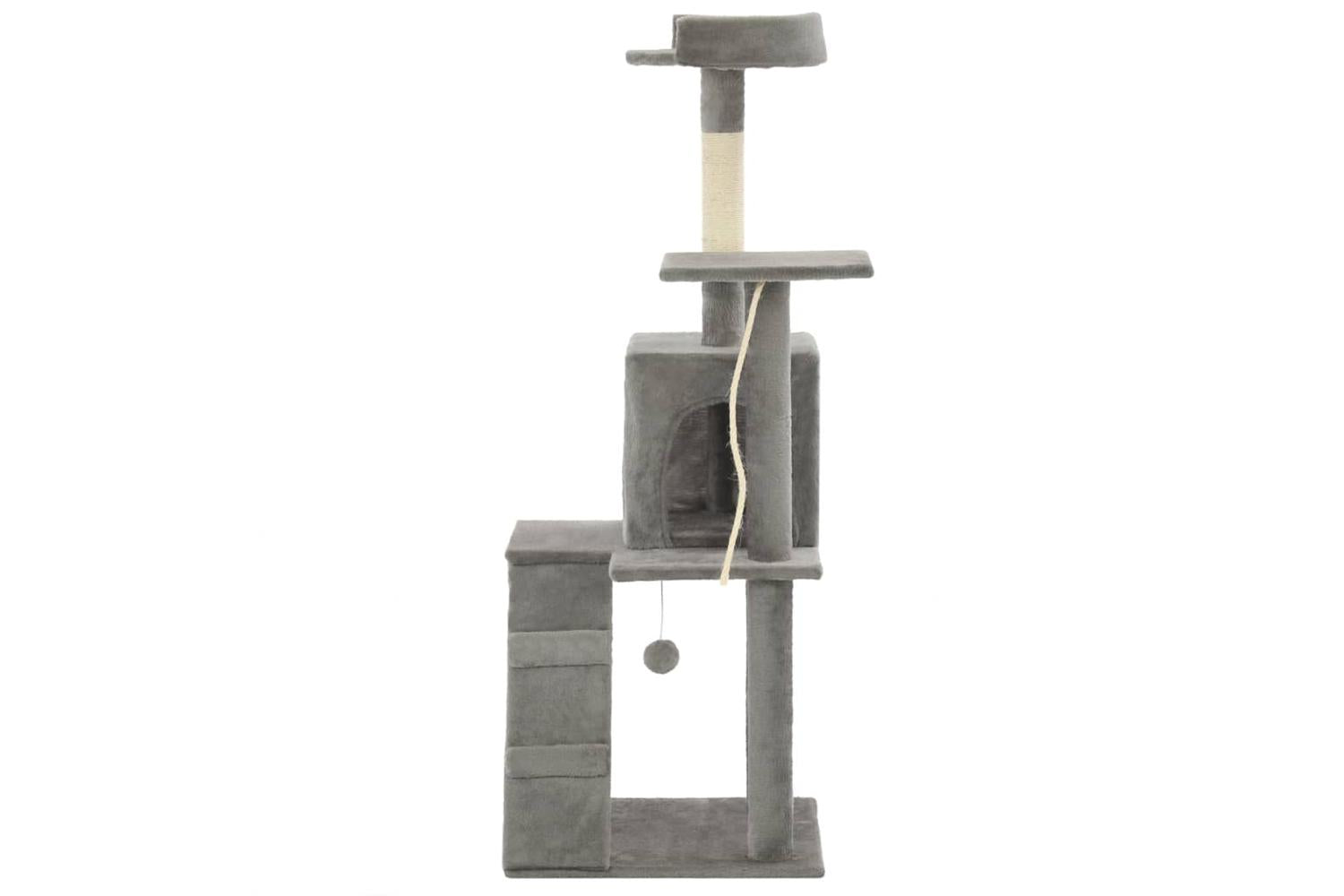 Cat Tree With Sisal Scratching Posts 120 Cm Grey-4