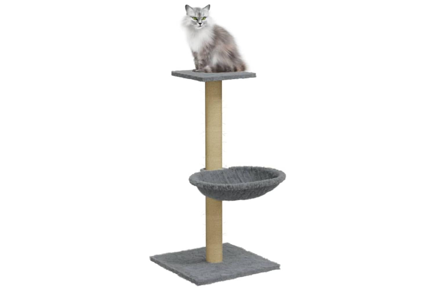 Cat Tree With Sisal Scratching Post Light Grey 74 Cm-3