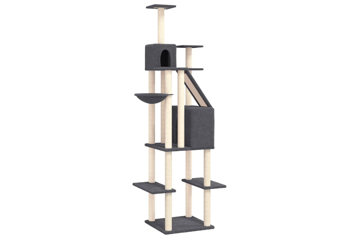 Cat Tree With Sisal Scratching Posts Dark Grey 201 Cm