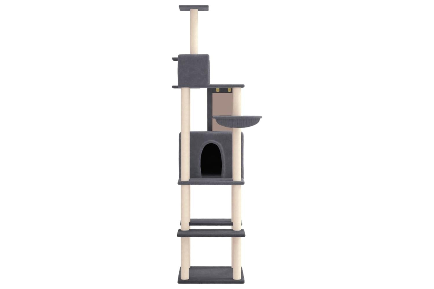 Cat Tree With Sisal Scratching Posts Dark Grey 201 Cm-3