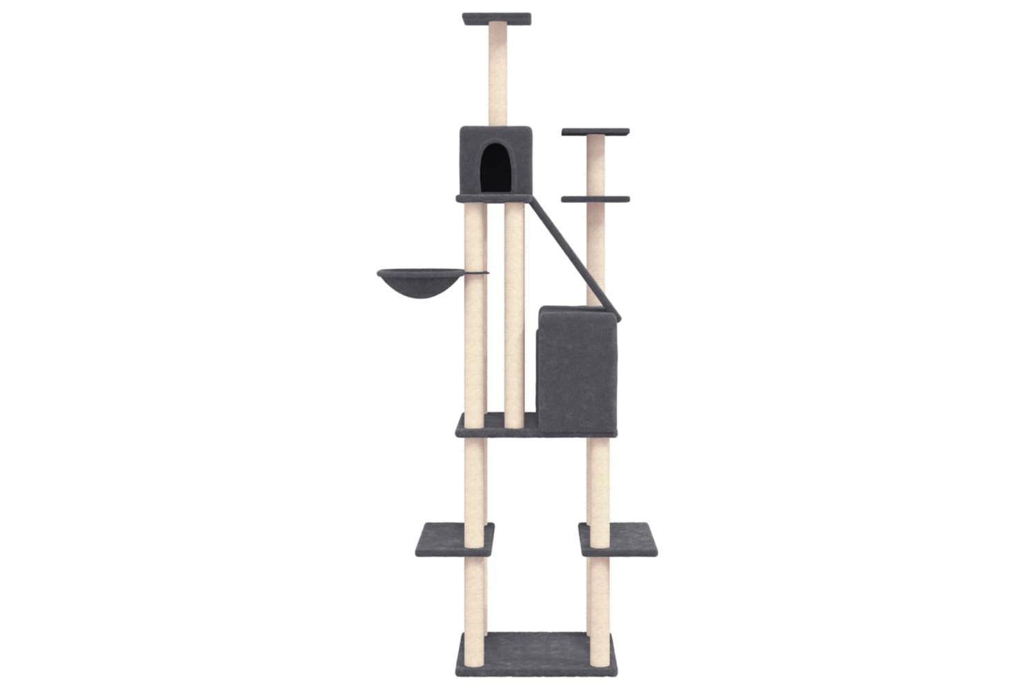 Cat Tree With Sisal Scratching Posts Dark Grey 201 Cm-4