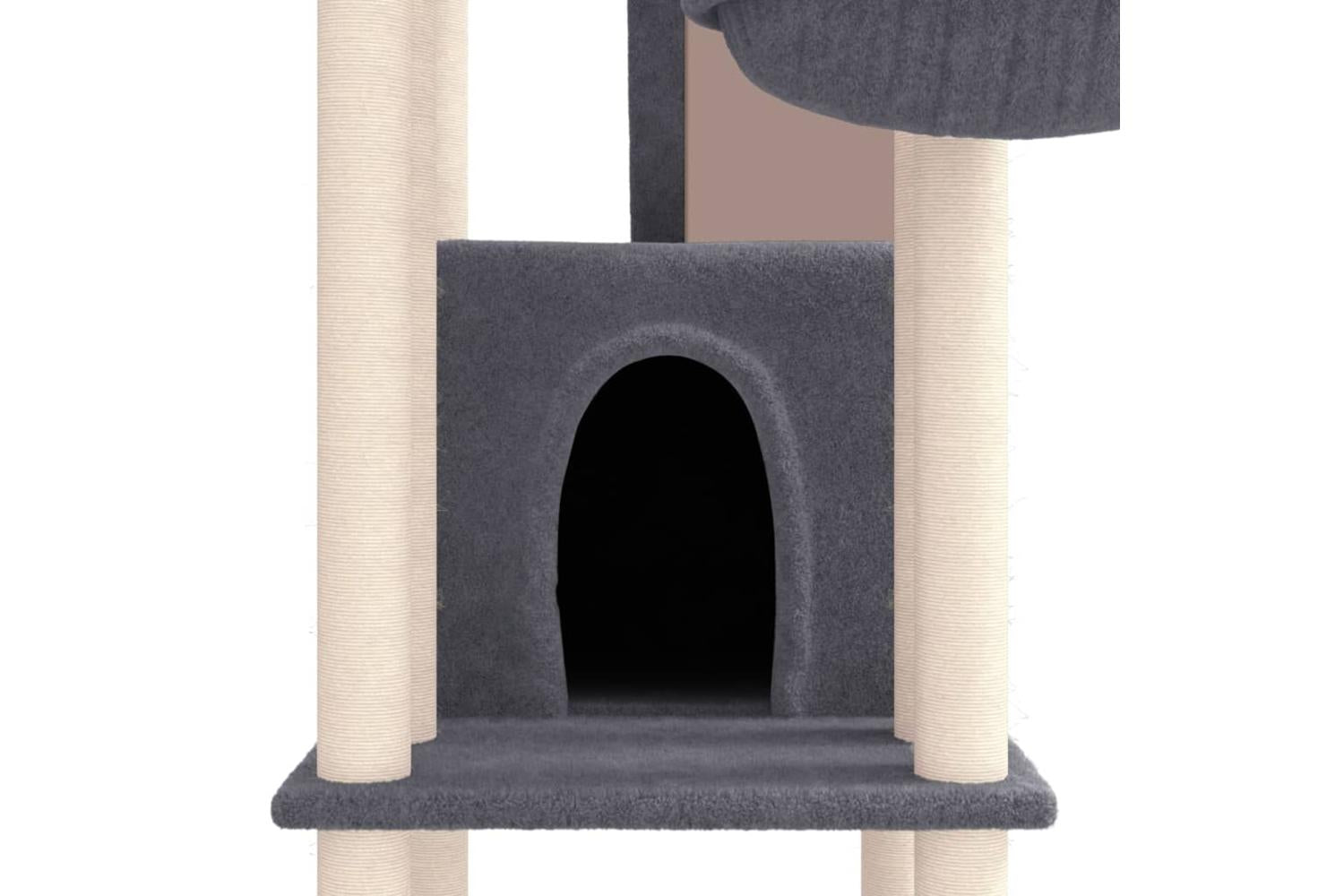 Cat Tree With Sisal Scratching Posts Dark Grey 201 Cm-6