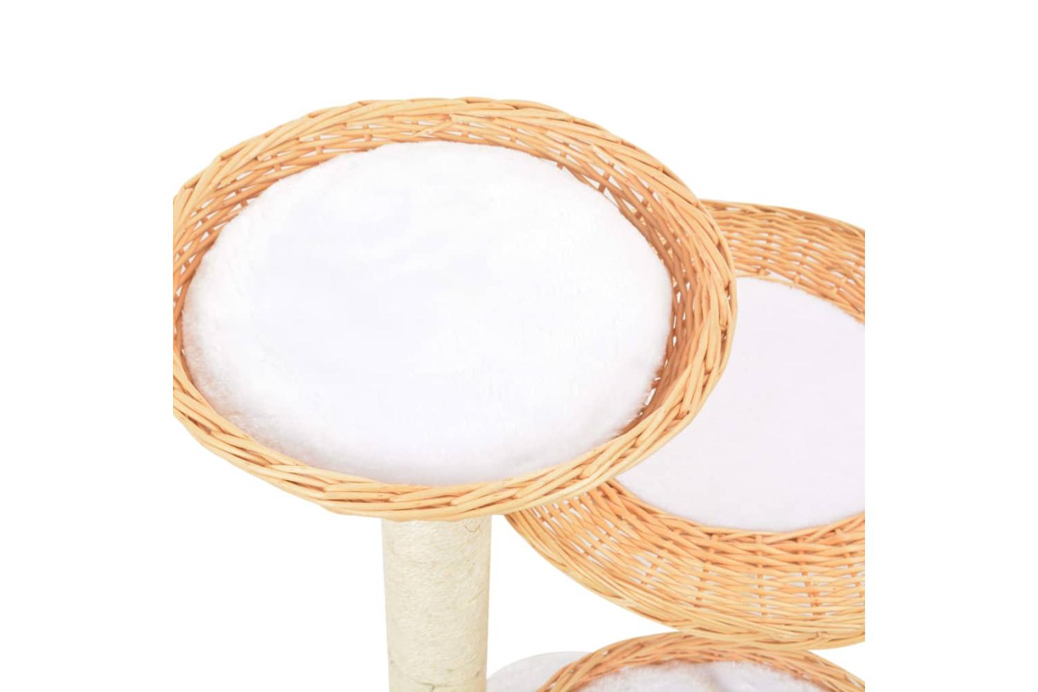 Cat Tree With Sisal Scratching Post Natural Willow Wood-4