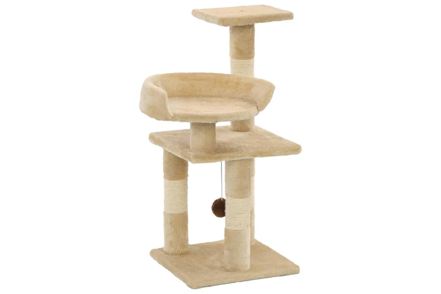 Cat Tree With Sisal Scratching Posts 65 Cm Beige