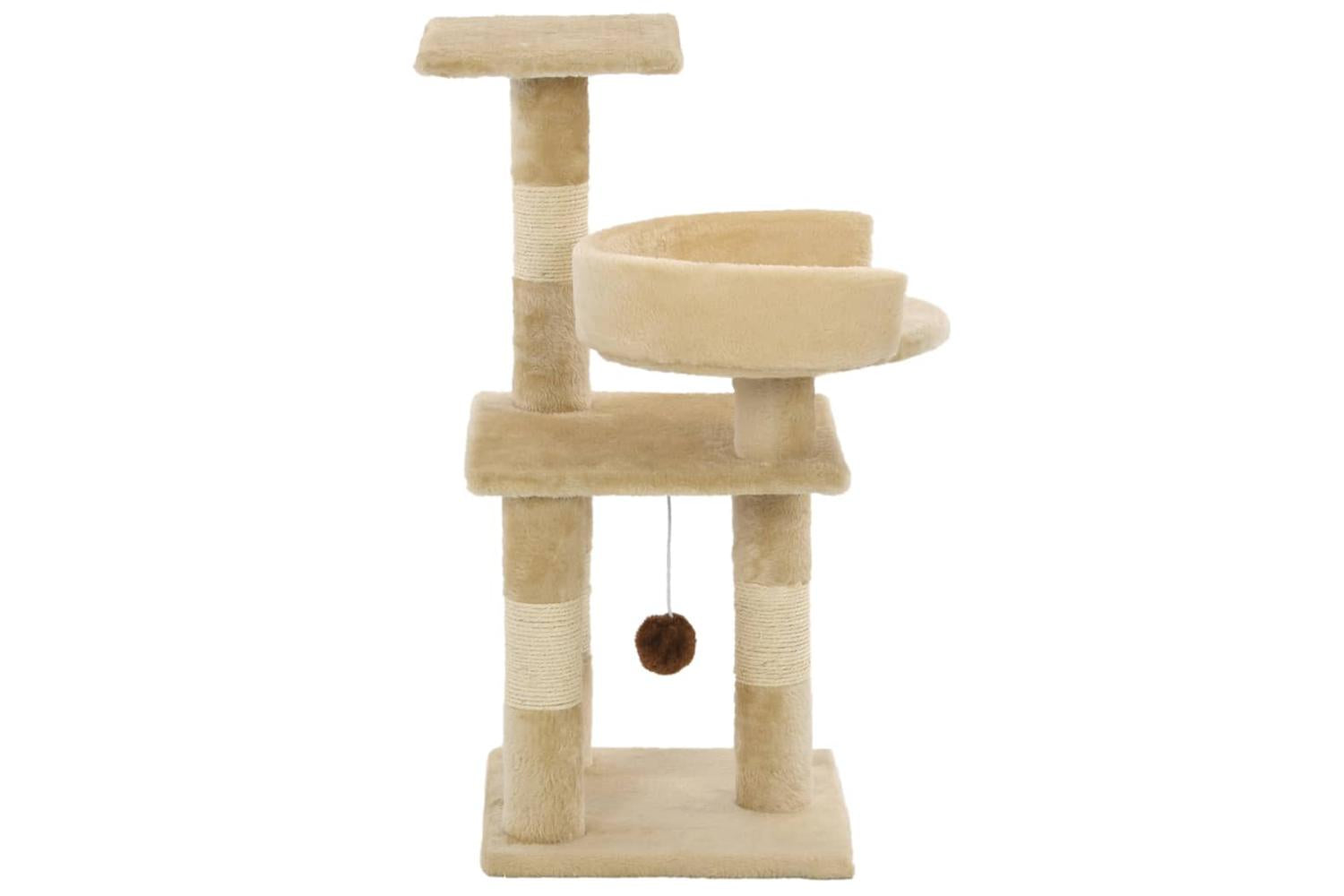 Cat Tree With Sisal Scratching Posts 65 Cm Beige-3