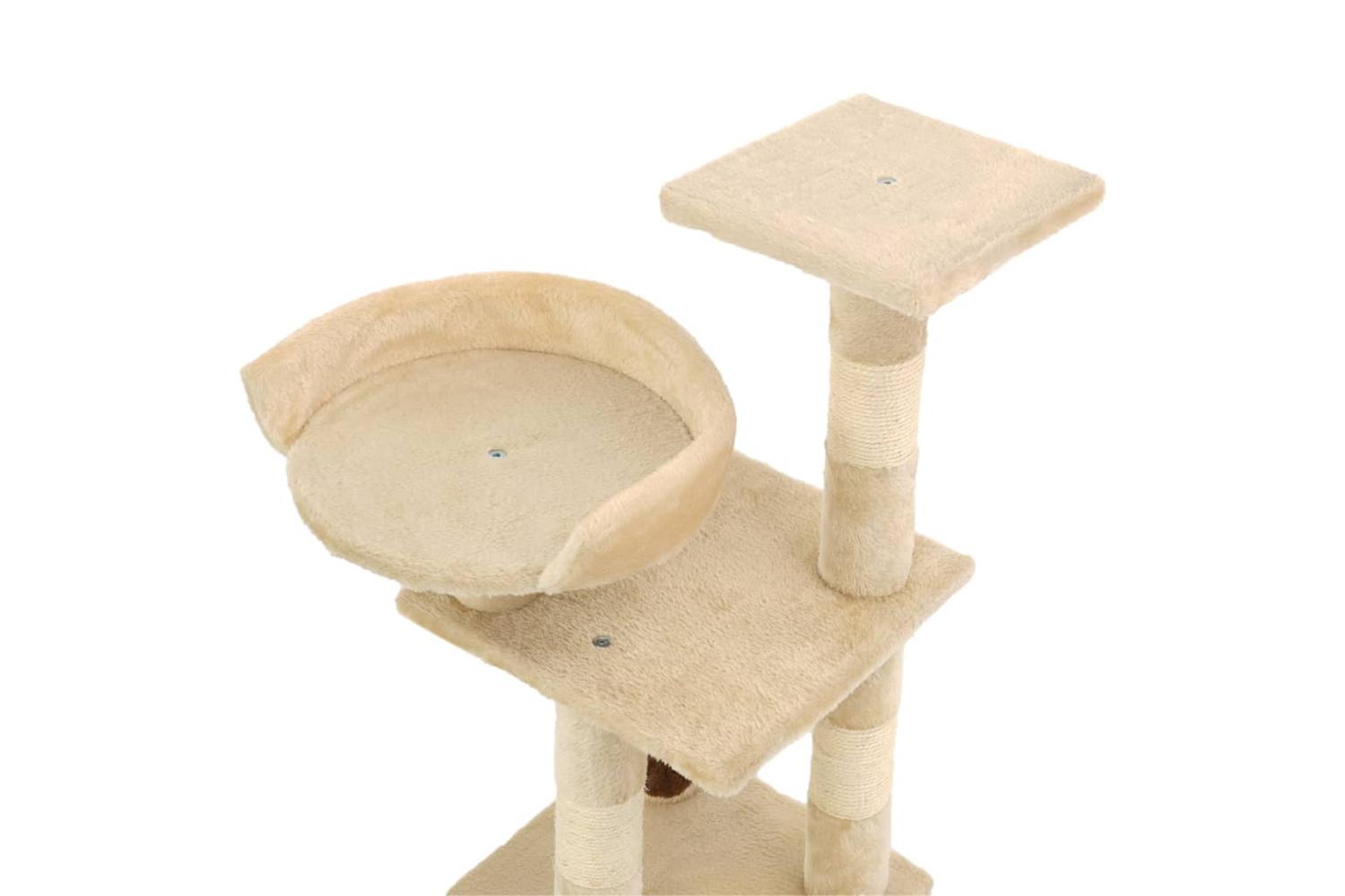 Cat Tree With Sisal Scratching Posts 65 Cm Beige-4