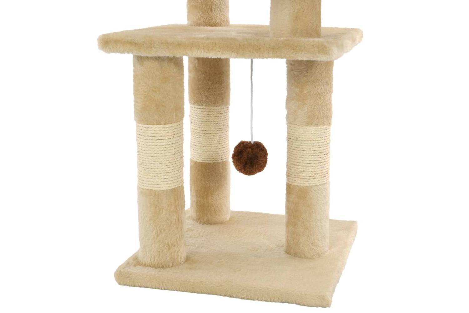 Cat Tree With Sisal Scratching Posts 65 Cm Beige-5