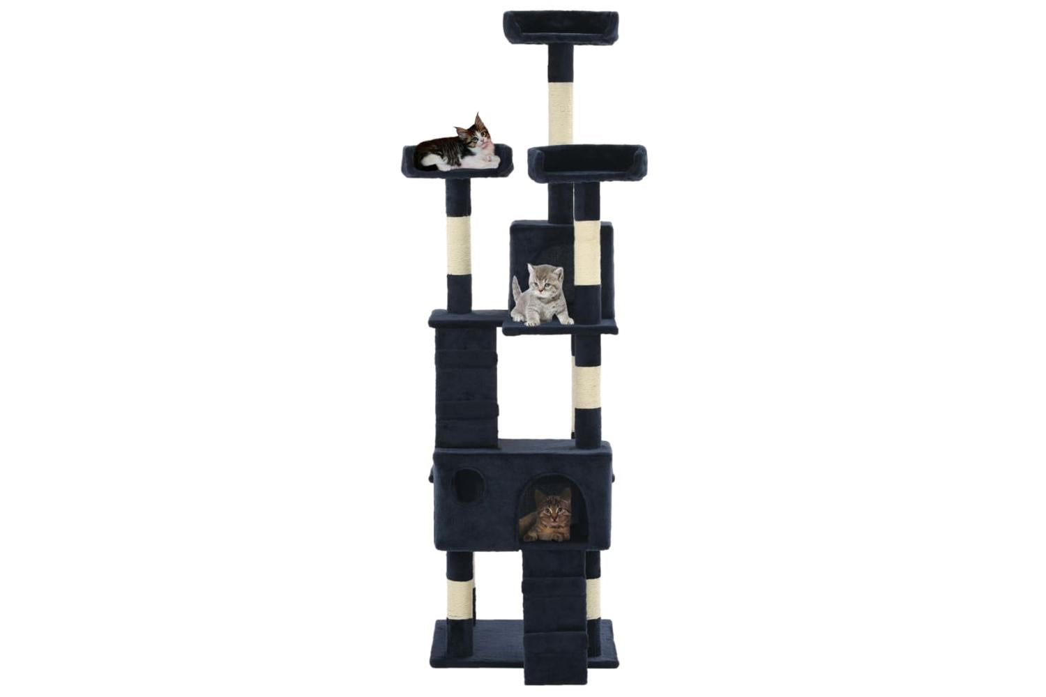 Cat Tree With Sisal Scratching Posts 170 Cm Blue-2