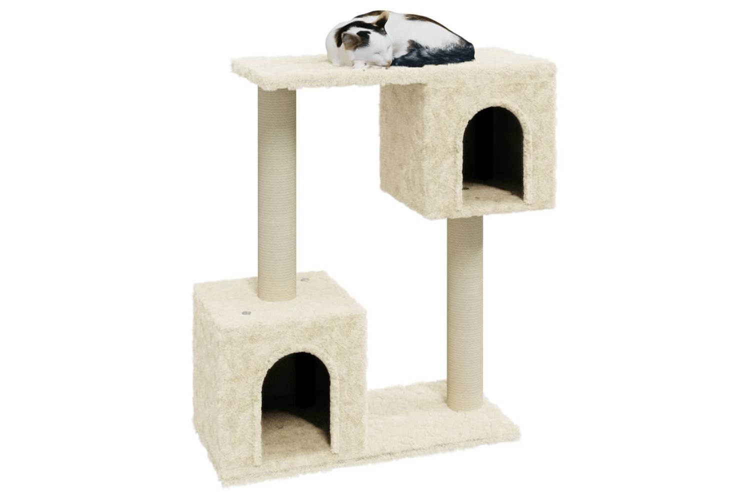 Cat Tree With Sisal Scratching Posts Cream 60 Cm-3