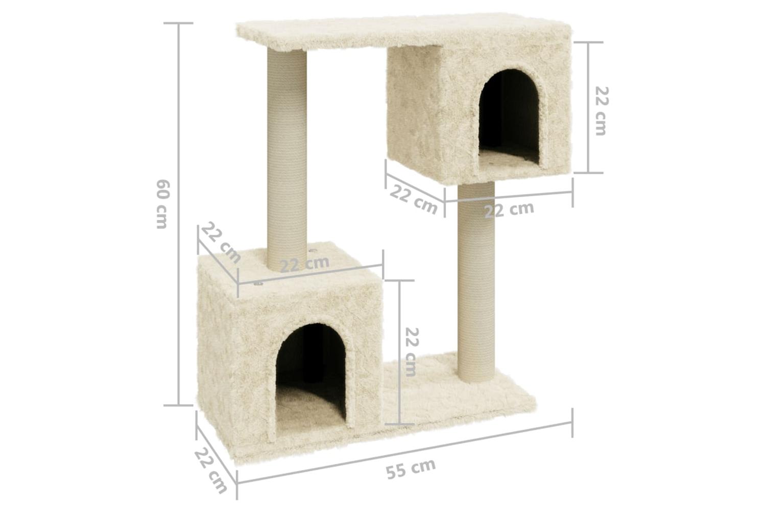 Cat Tree With Sisal Scratching Posts Cream 60 Cm-6
