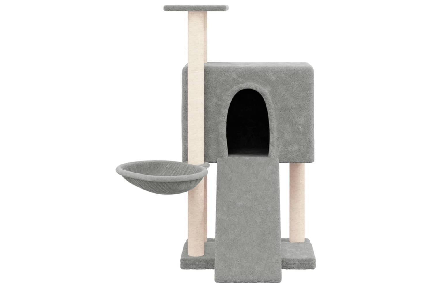 Cat Tree With Sisal Scratching Posts Light Grey 96 Cm-3