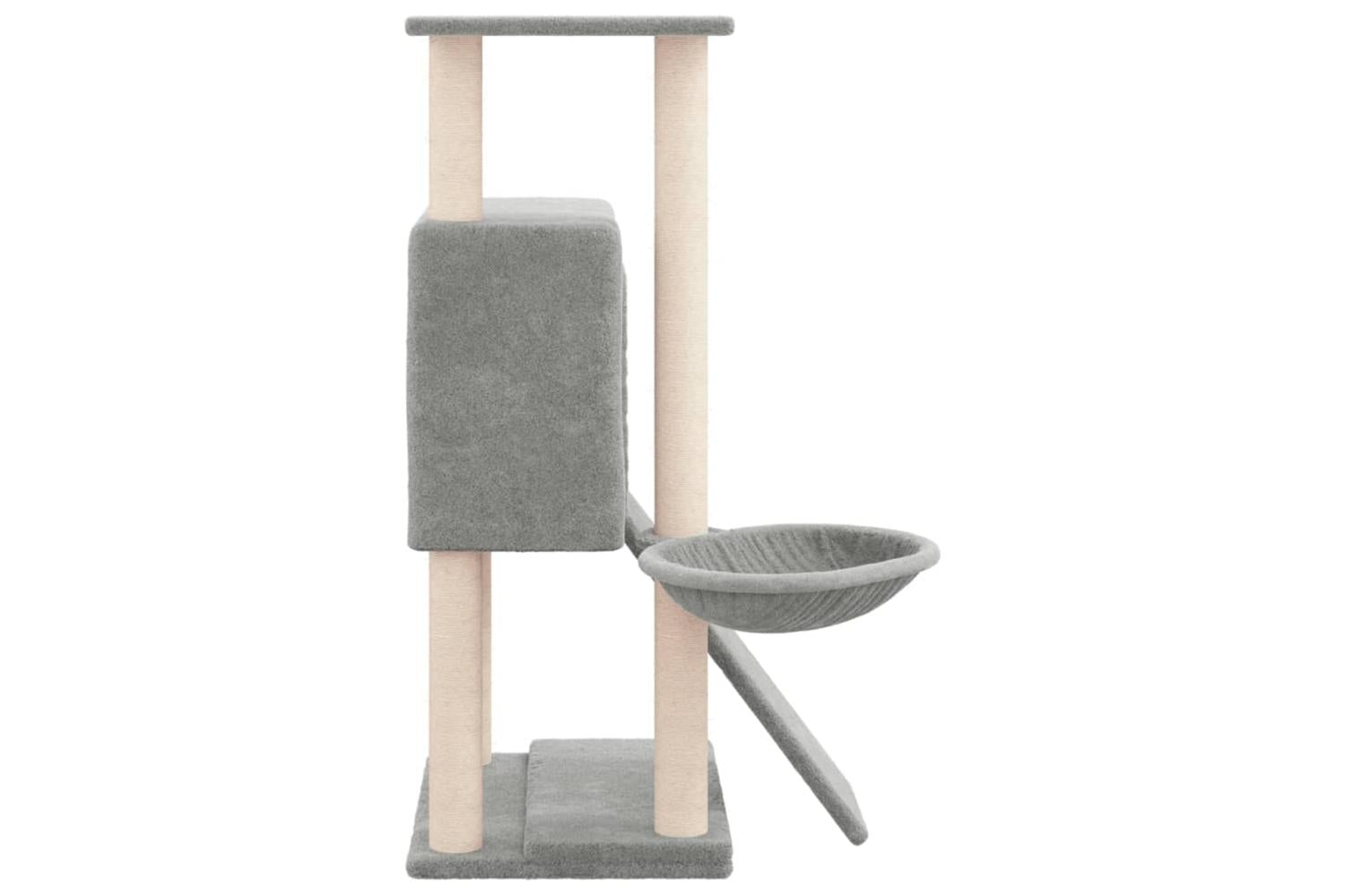 Cat Tree With Sisal Scratching Posts Light Grey 96 Cm-4