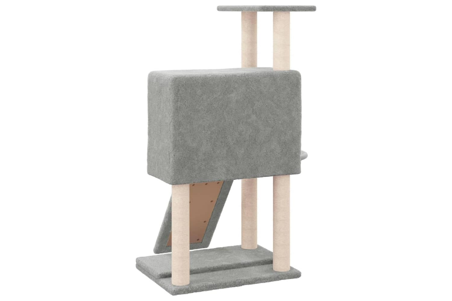 Cat Tree With Sisal Scratching Posts Light Grey 96 Cm-5