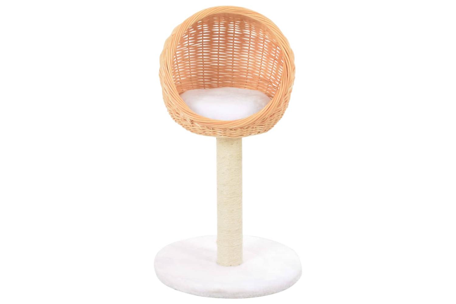 Cat Tree With Sisal Scratching Post Natural Willow Wood-2