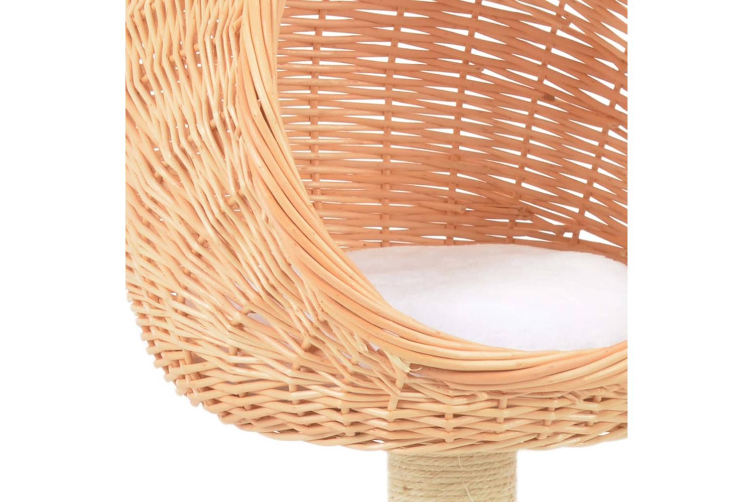 Cat Tree With Sisal Scratching Post Natural Willow Wood-4