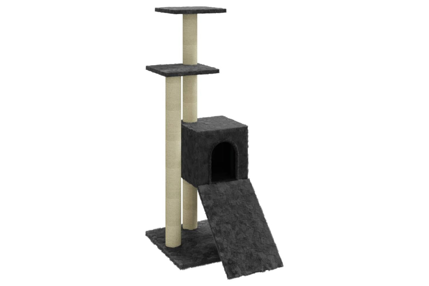 Cat Tree With Sisal Scratching Posts Dark Grey 92 Cm-2