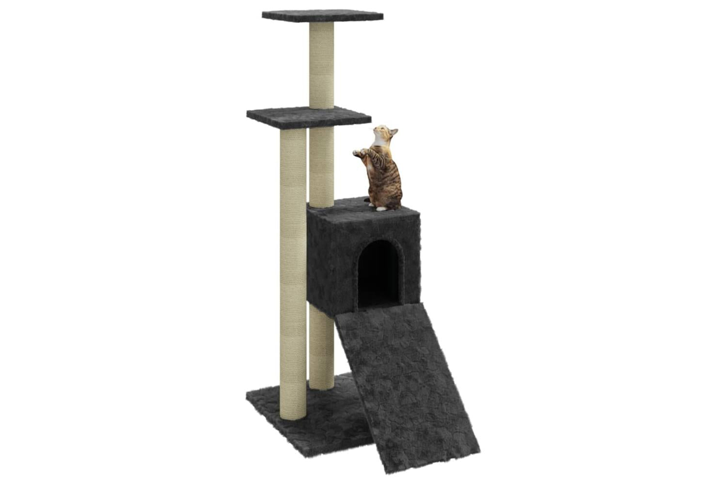 Cat Tree With Sisal Scratching Posts Dark Grey 92 Cm-4