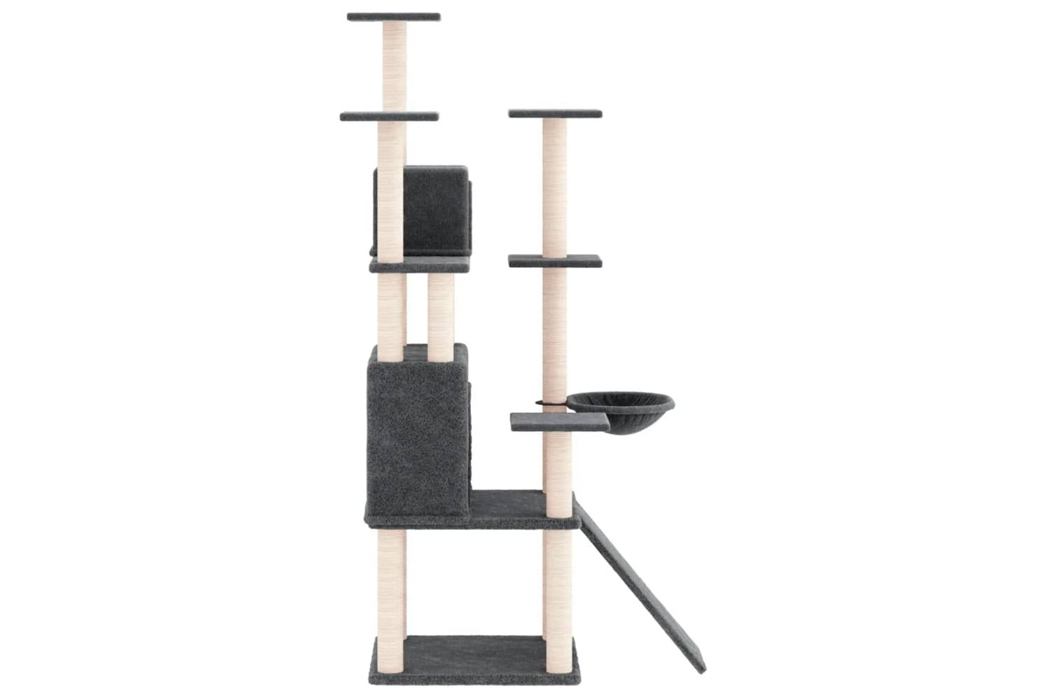 Cat Tree With Sisal Scratching Posts Dark Grey 154 Cm-4
