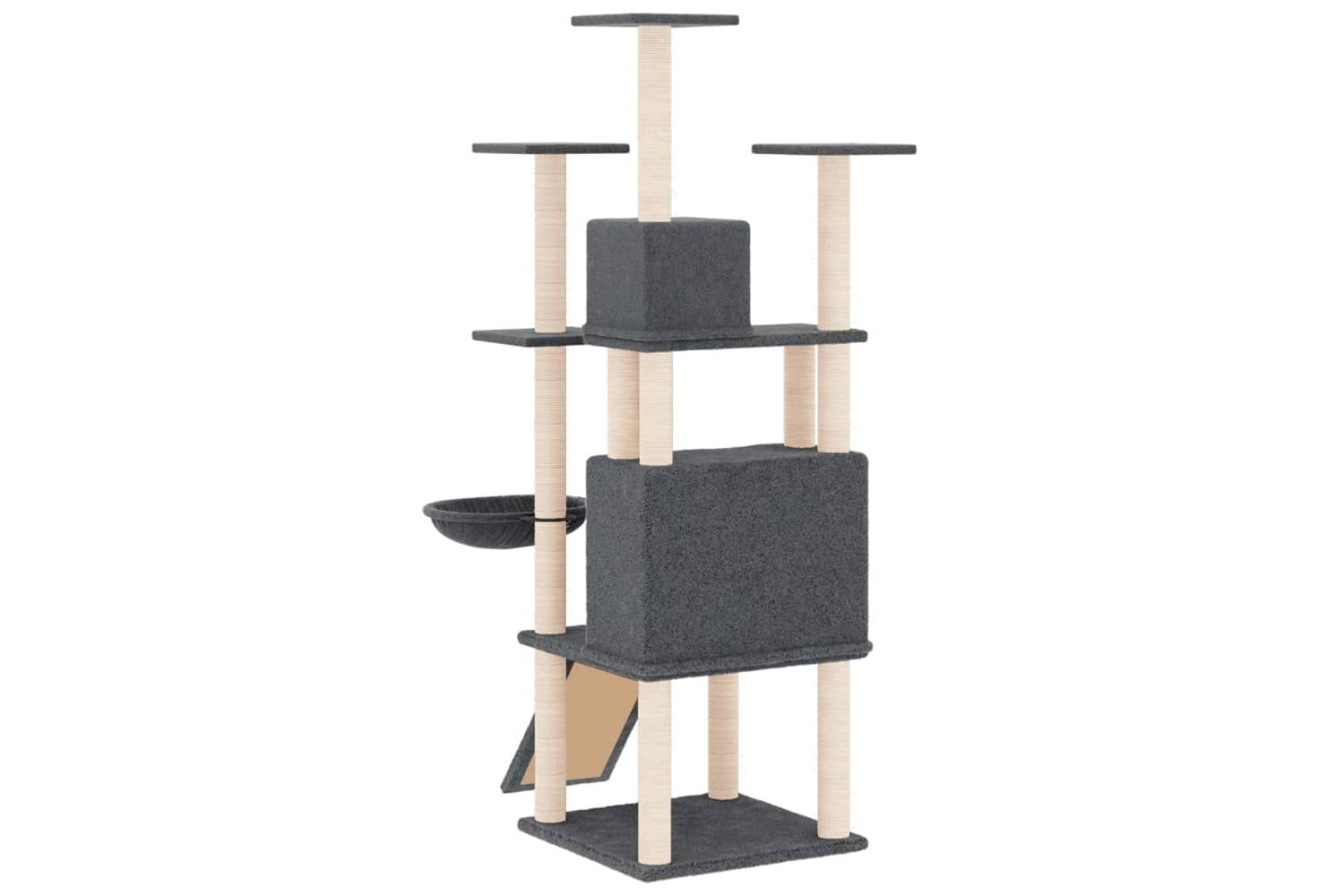Cat Tree With Sisal Scratching Posts Dark Grey 154 Cm-5