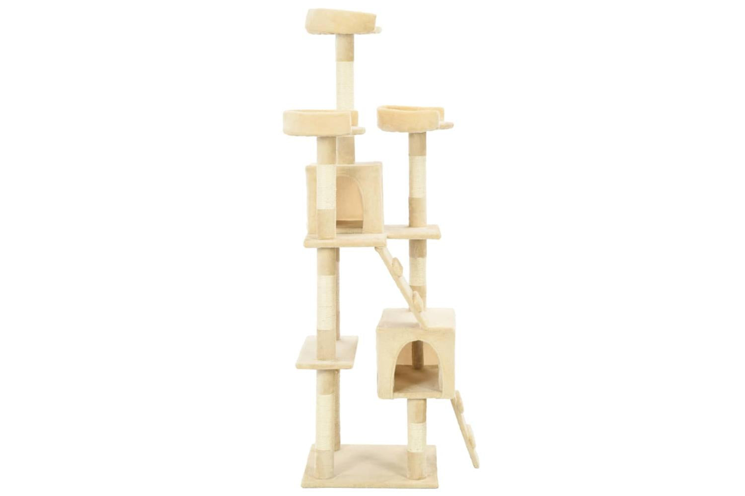 Cat Tree With Sisal Scratching Posts 170 Cm Beige-3