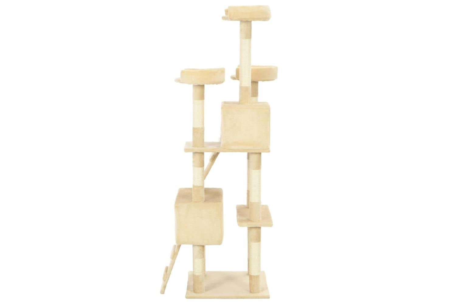 Cat Tree With Sisal Scratching Posts 170 Cm Beige-4