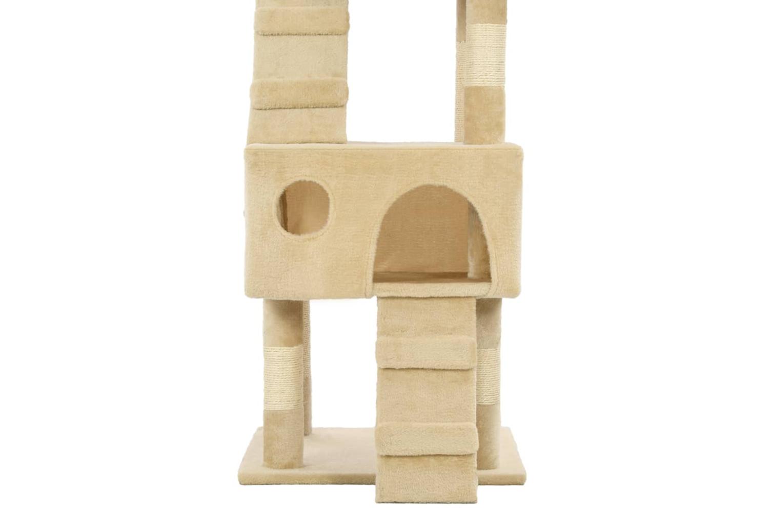 Cat Tree With Sisal Scratching Posts 170 Cm Beige-7