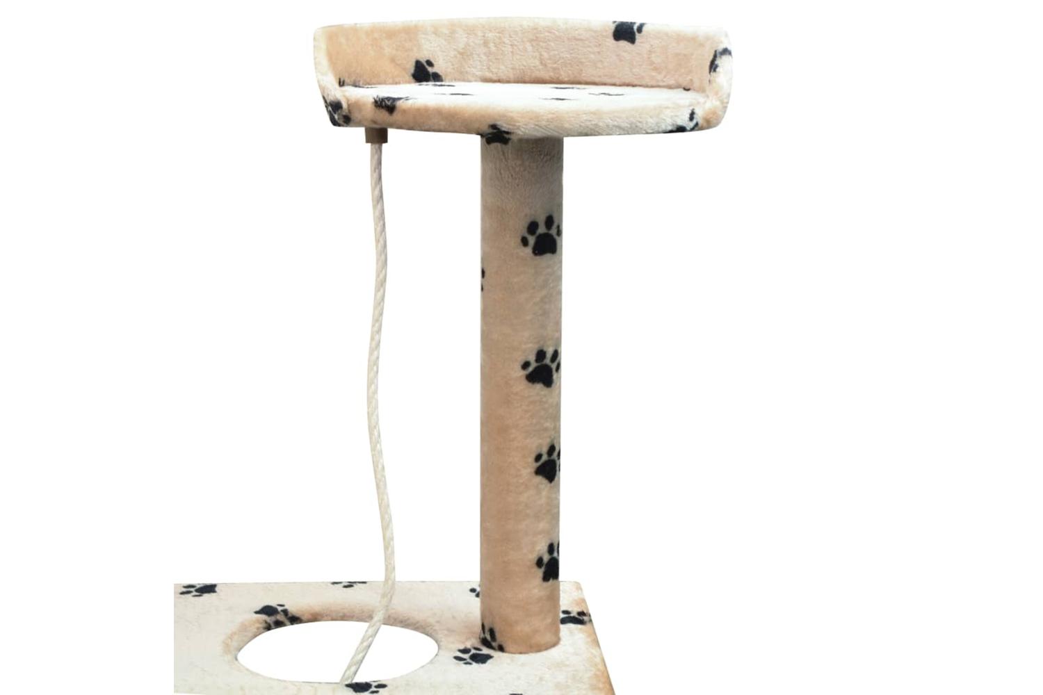 Cat Tree With Sisal Scratching Posts 150 Cm Paw Prints Beige-4