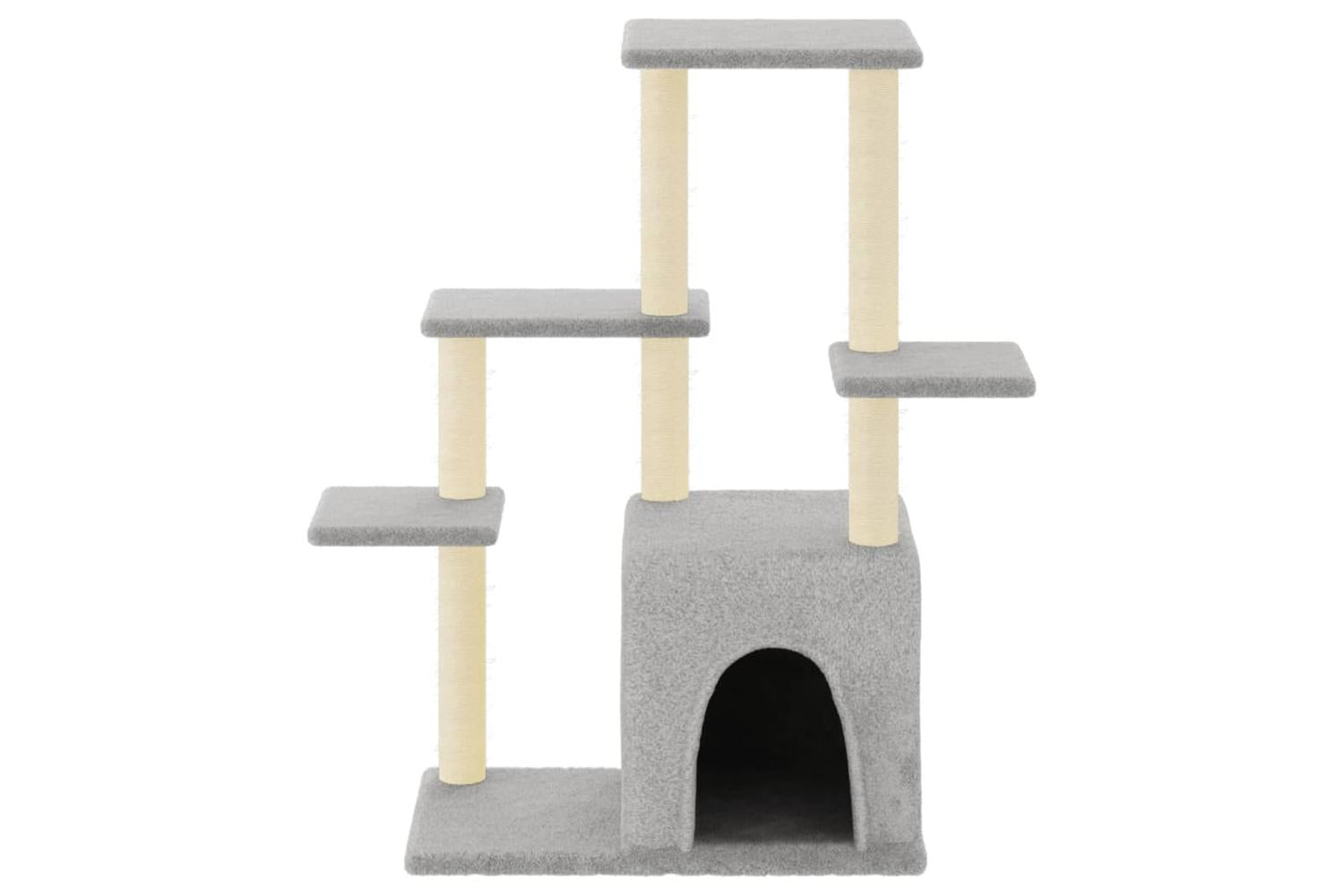 Cat Tree With Sisal Scratching Posts Light Grey 975 Cm-3