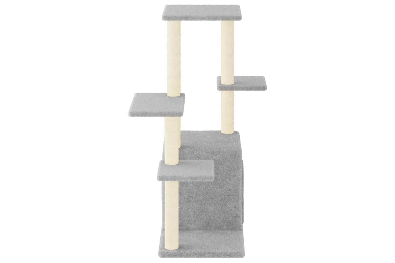 Cat Tree With Sisal Scratching Posts Light Grey 975 Cm-4