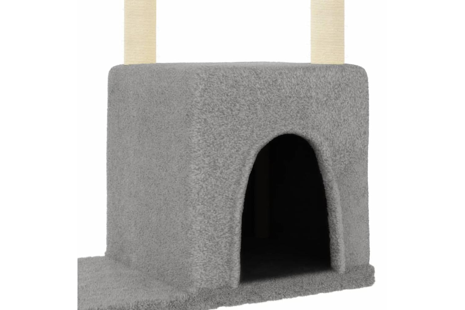Cat Tree With Sisal Scratching Posts Light Grey 975 Cm-6