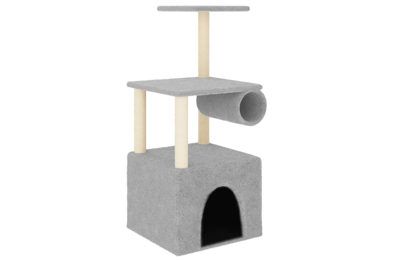 Cat Tree With Sisal Scratching Posts Light Grey 1095 Cm-2