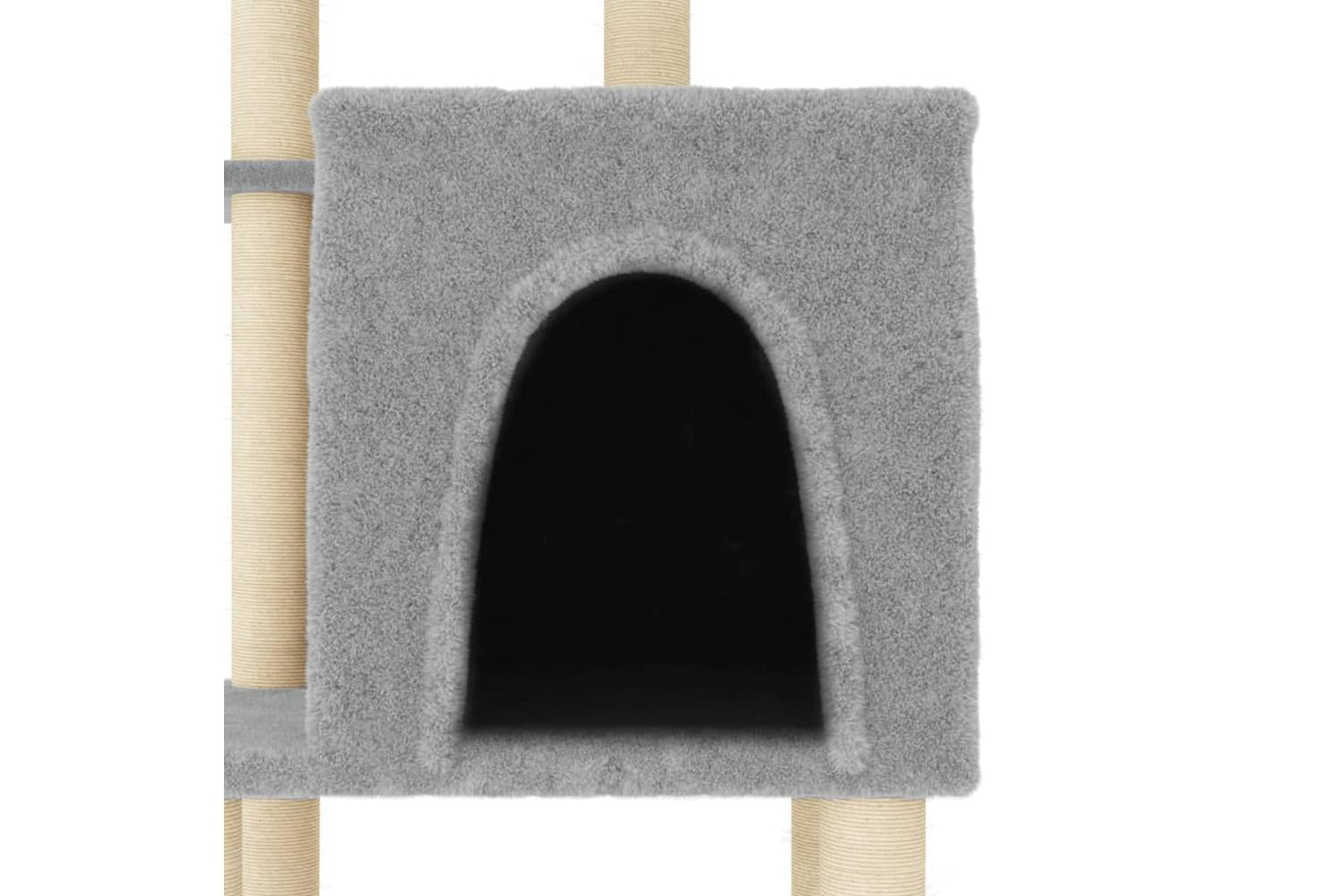 Cat Tree With Sisal Scratching Posts Light Grey 97 Cm-5
