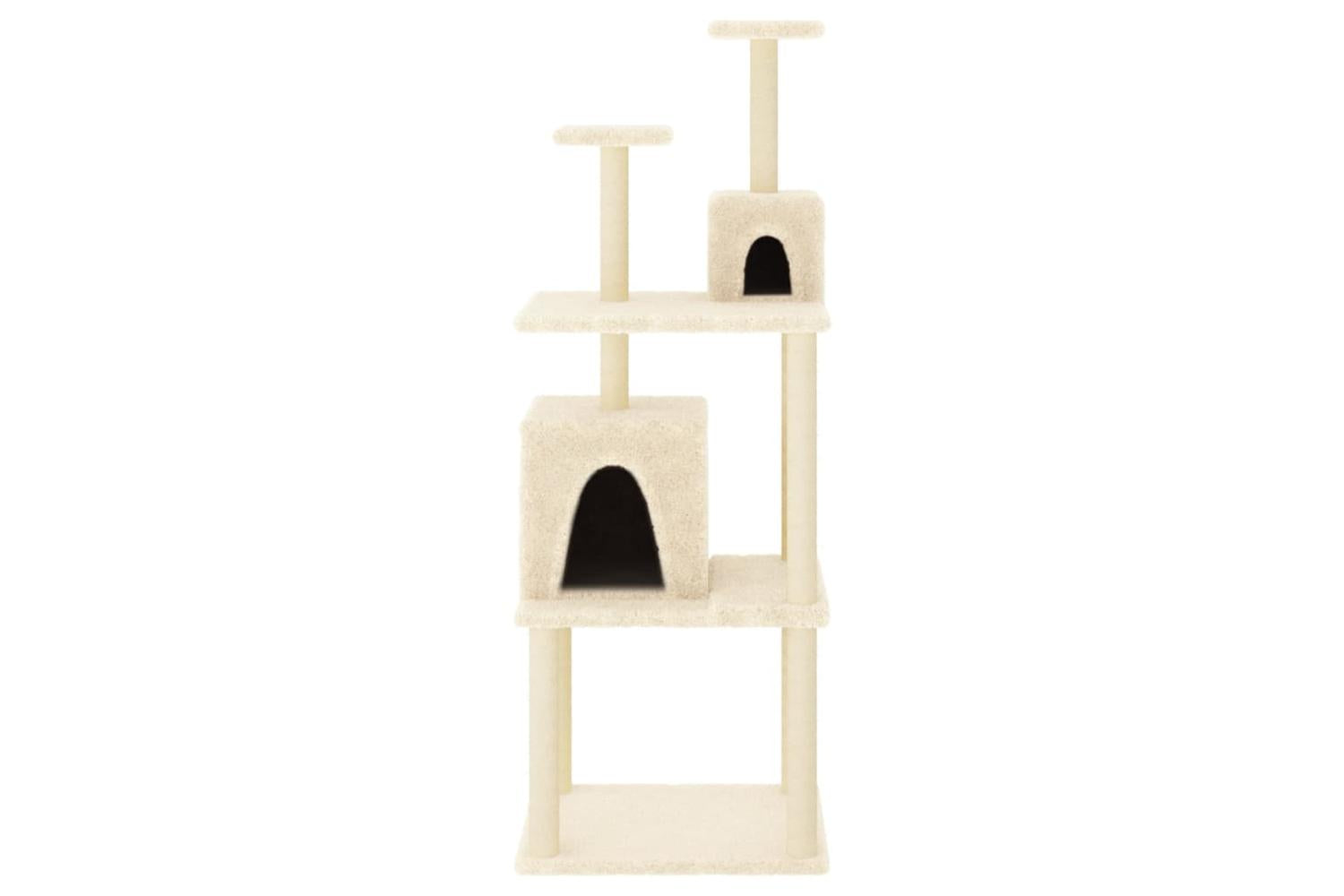 Cat Tree With Sisal Scratching Posts Cream 167 Cm-3
