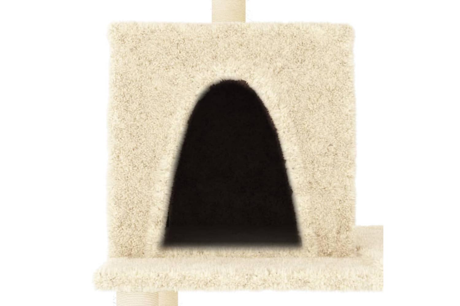 Cat Tree With Sisal Scratching Posts Cream 167 Cm-5