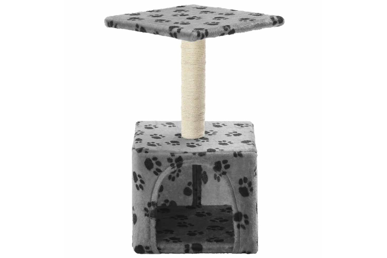 Cat Tree With Sisal Scratching Post 55 Cm Grey Paw Print-3